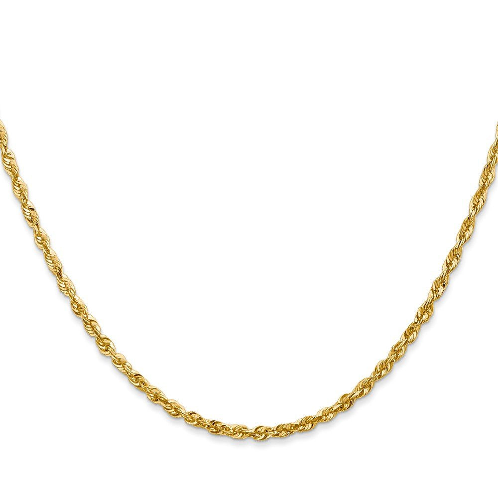 14K 16 Inch 2.25Mm Extra Light Diamond-Cut Rope With Lobster Clasp Chain