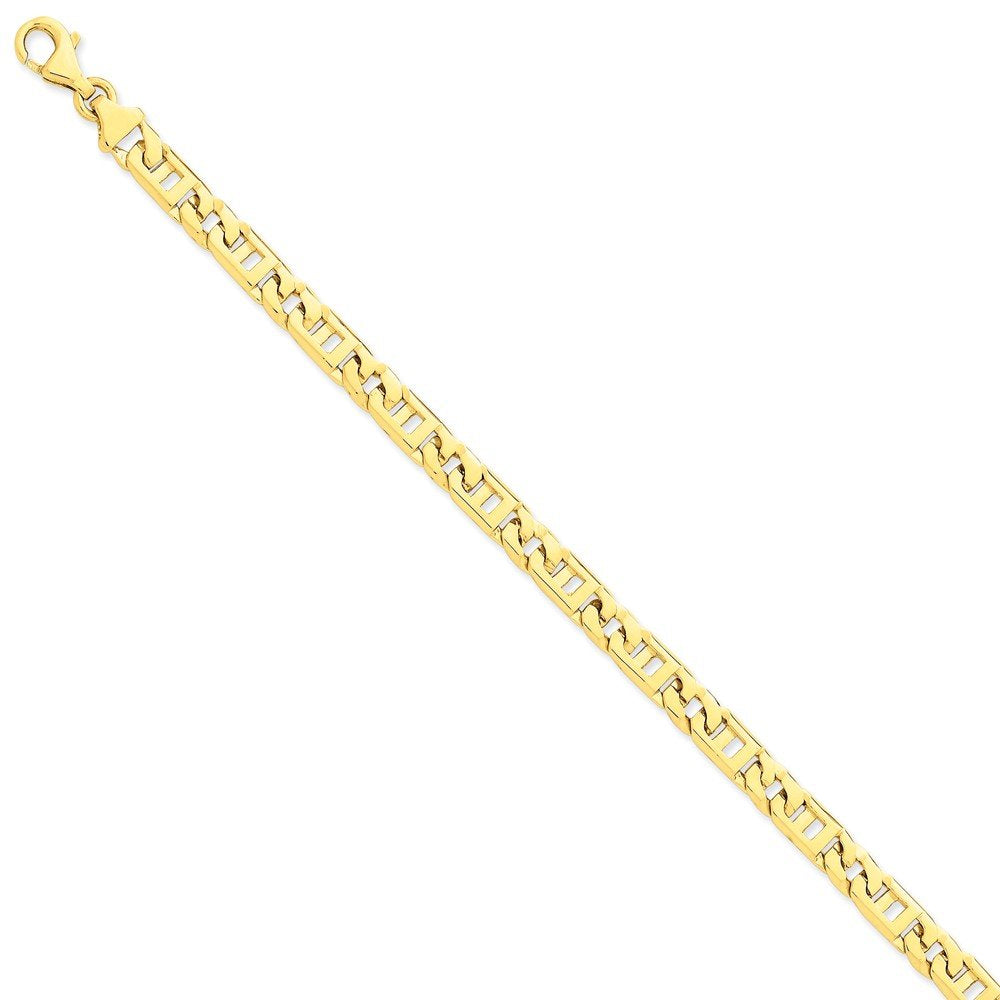 14K 8 Inch 5.9Mm Hand Polished Fancy Link With Fancy Lobster Clasp Bracelet