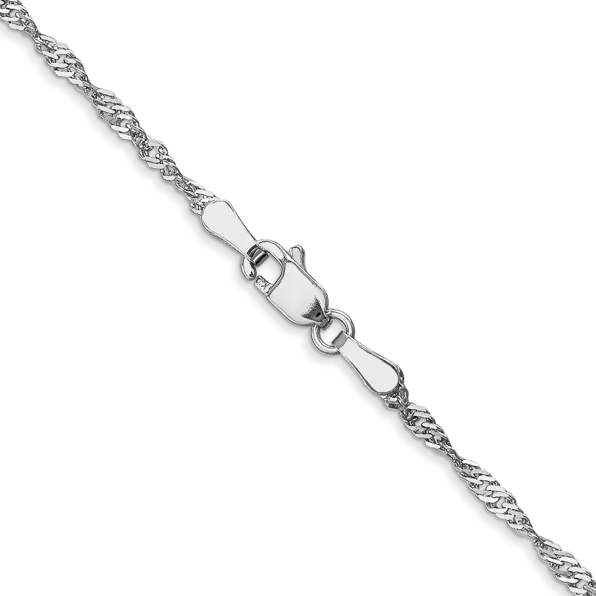 14K White Gold 1.6mm Singapore Chain