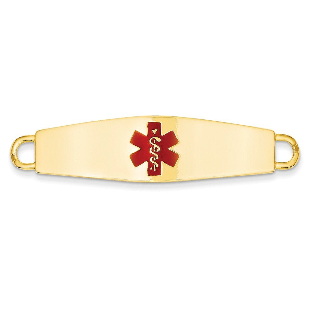 14K Red Enamel Medical Jewelry Id Plate