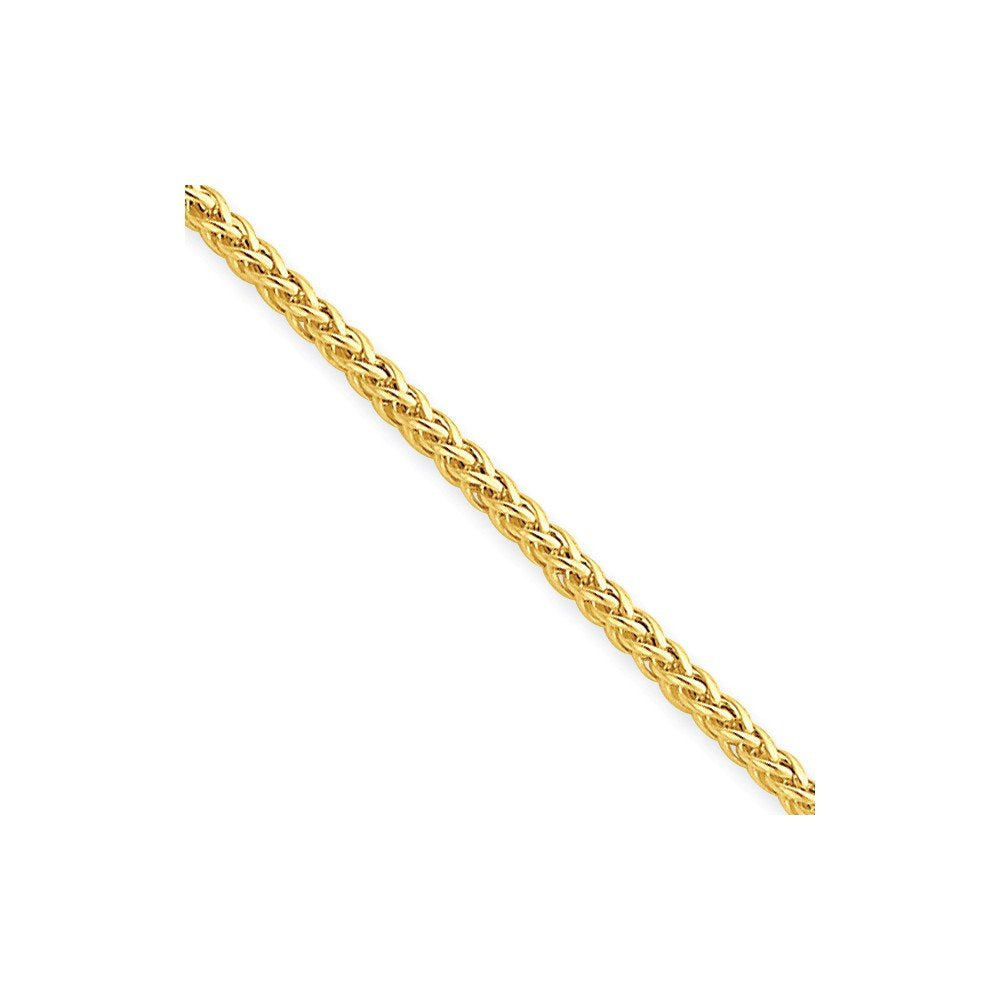 14K 18 Inch 2Mm Semi-Solid 3-Wire Wheat With Lobster Clasp Chain