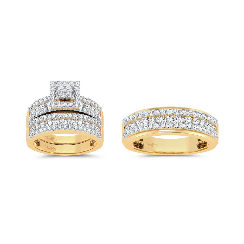14K Yellow Gold 2.83Ct Diamond Trio Set