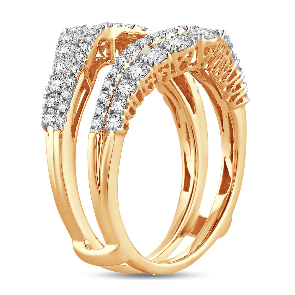 14K Yellow Gold Gorgeous 1.00Ct Diamond Ring Guard