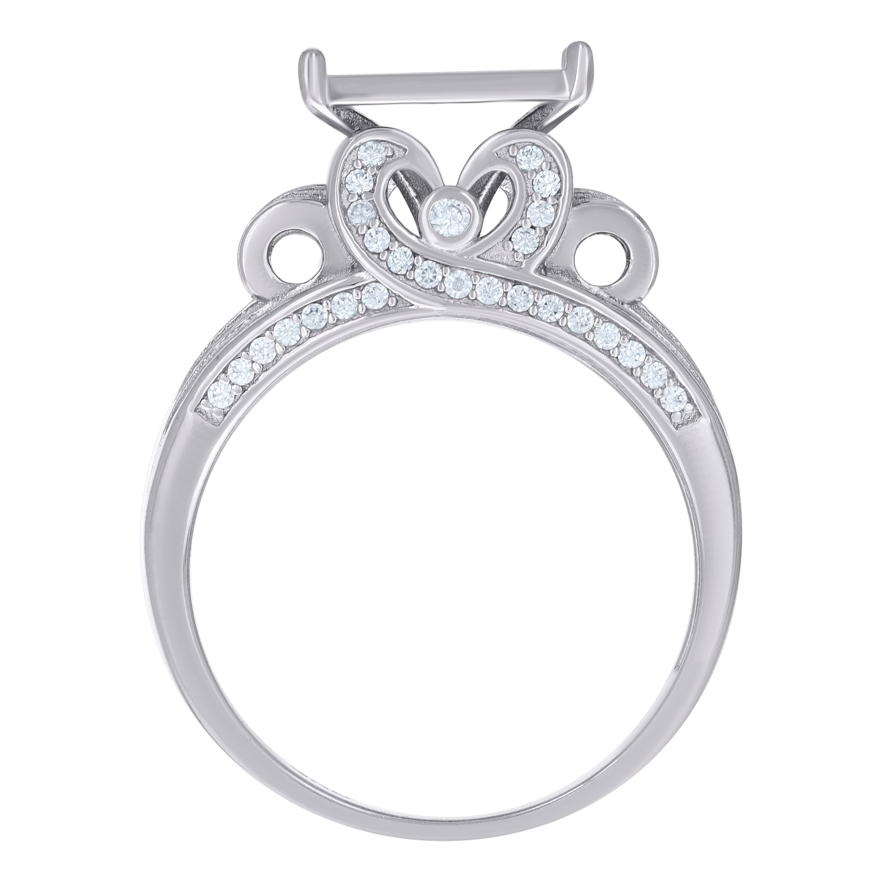 925 Sterling Silver Mens Cubic-Zirconia Square Head Fashion Ring