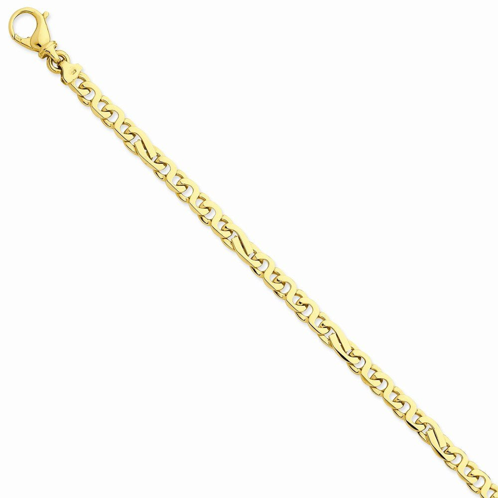 14K 8 Inch 5.8Mm Hand Polished Fancy Link With Fancy Lobster Clasp Bracelet