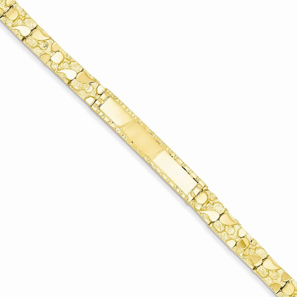 14K 7Mm Nugget Id Bracelet