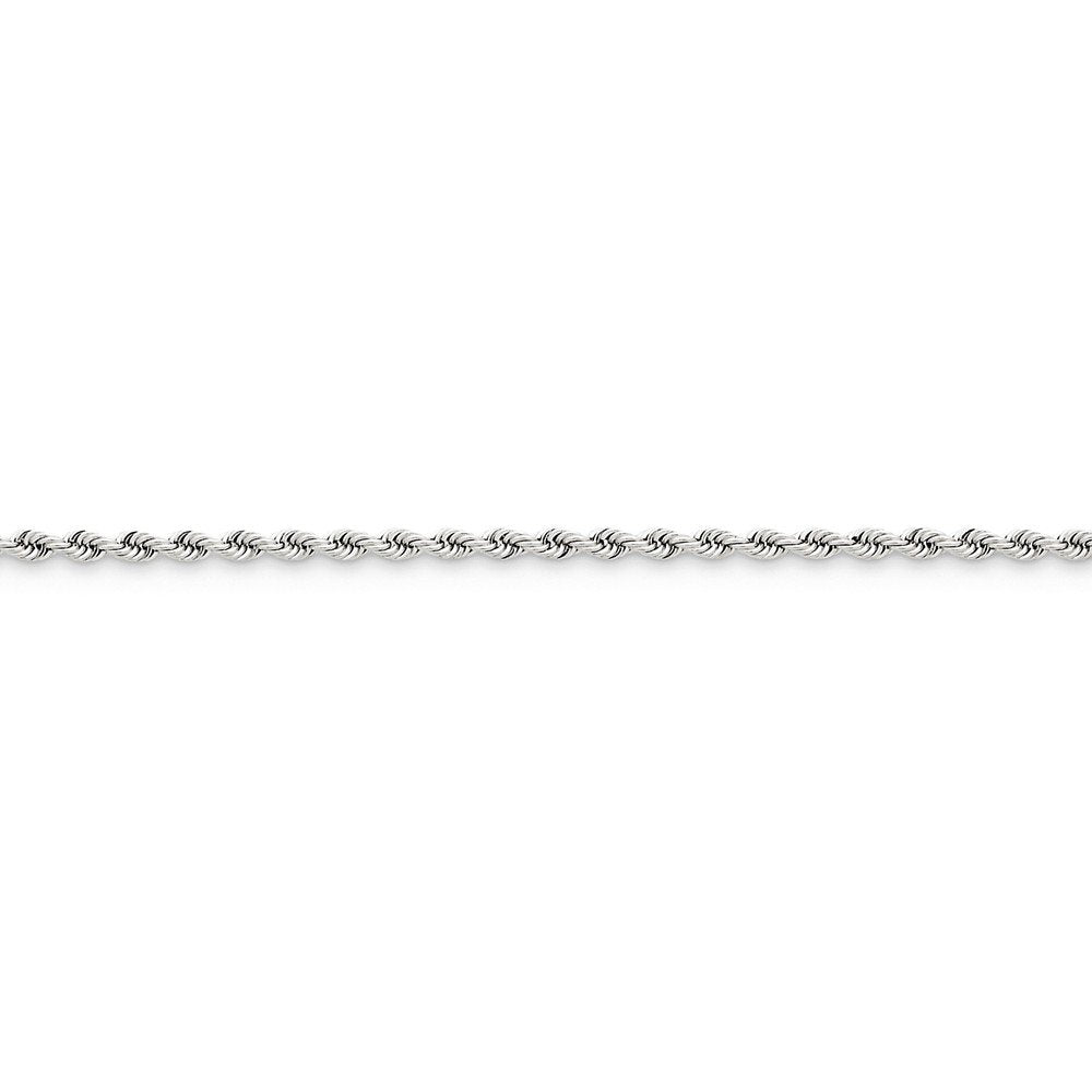 14K White Gold 7 Inch 2.5Mm Regular Rope With Lobster Clasp Chain