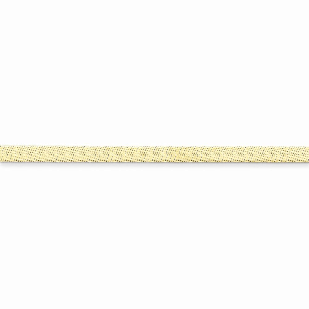 14K 7 Inch 4Mm Silky Herringbone With Lobster Clasp Bracelet