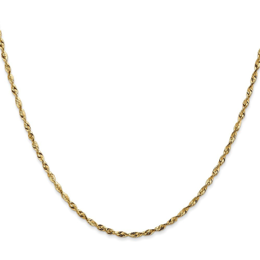 14K 24 Inch 1.8Mm Extra Light Diamond-Cut Rope With Lobster Clasp Chain