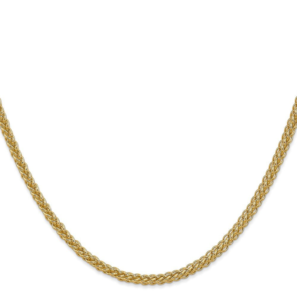 14K 20 Inch 2.6Mm Semi-Solid 3-Wire Wheat With Lobster Clasp Chain
