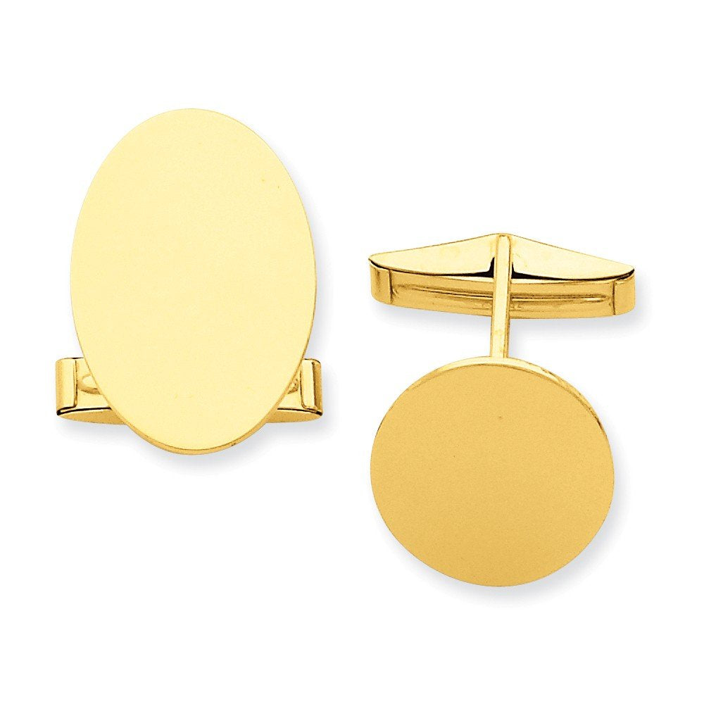 14K Men'S Oval Cuff Links