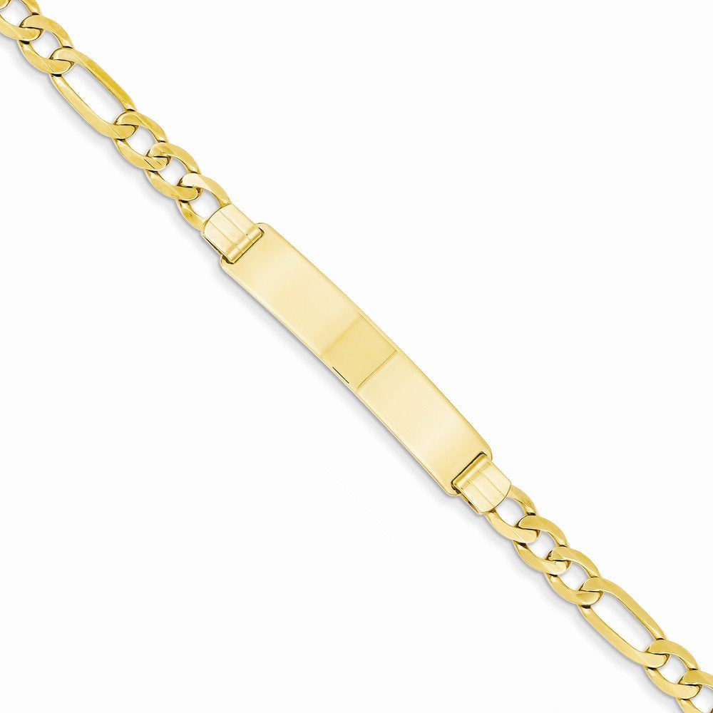 14K Figaro Id Bracelet