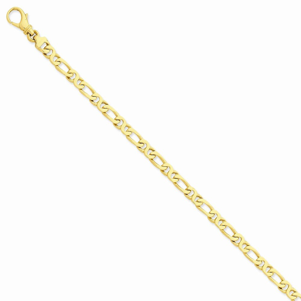 14K 8 Inch 4.8Mm Hand Polished Fancy Link With Fancy Lobster Clasp Bracelet