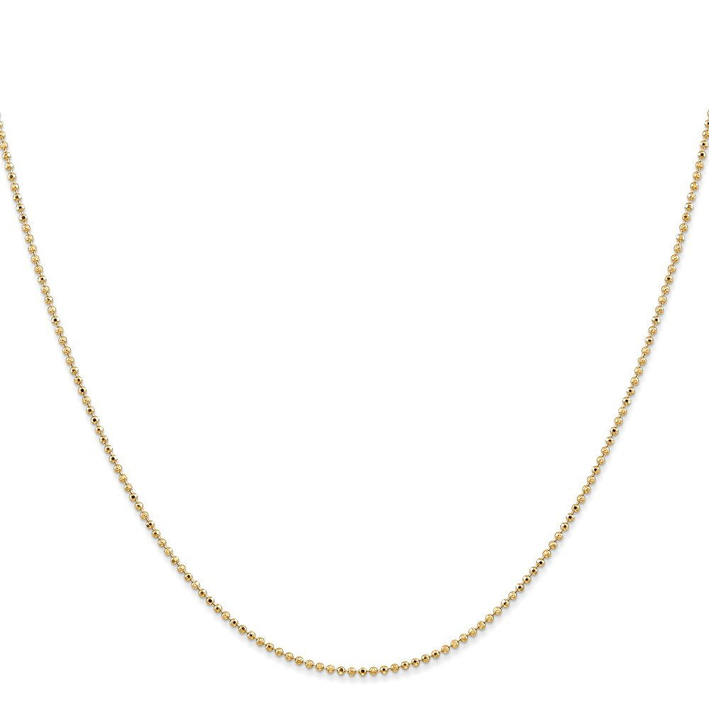 14K 9 Inch 1.2Mm Diamond-Cut Beaded With Lobter Clasp Anklet