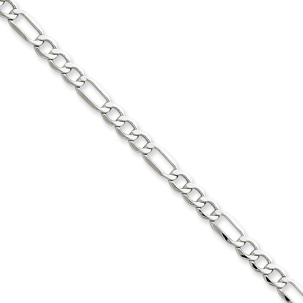 14K White Gold 16 Inch 4.4Mm Semi-Solid Figaro With Lobster Clasp Chain