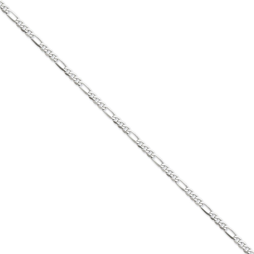 14K White Gold 16 Inch 4Mm Flat Figaro With Lobster Clasp Chain