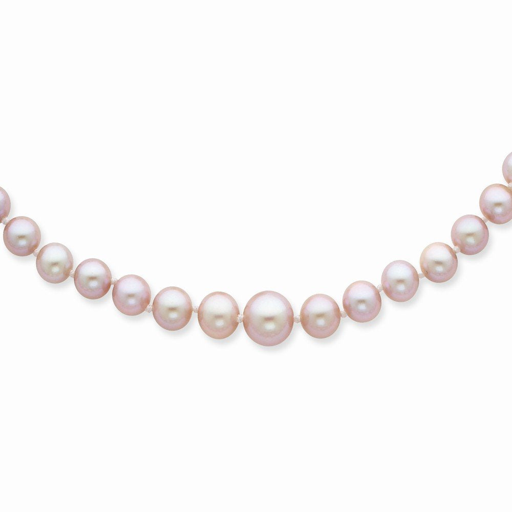 14K 4-8Mm Purple Freshwater Cultured Pearl Graduated Necklace
