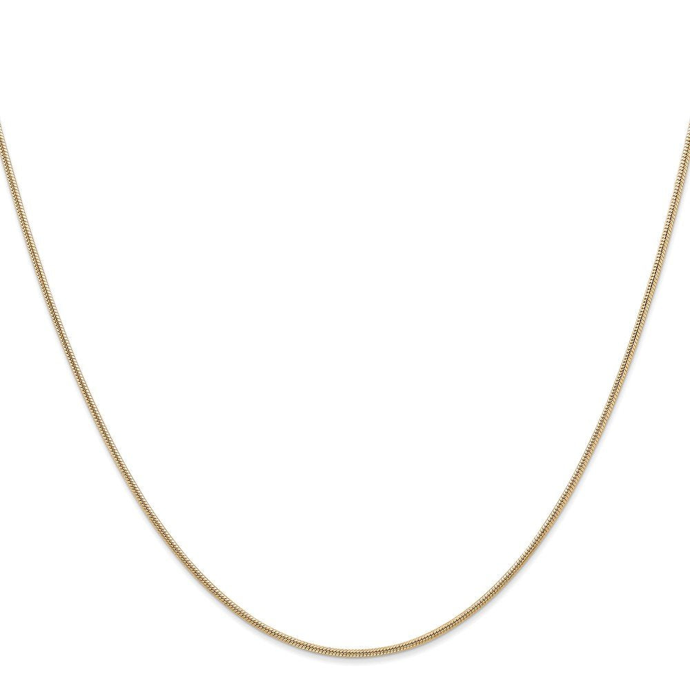 14K 16 Inch 1.4Mm Round Snake Lobster Clasp Chain