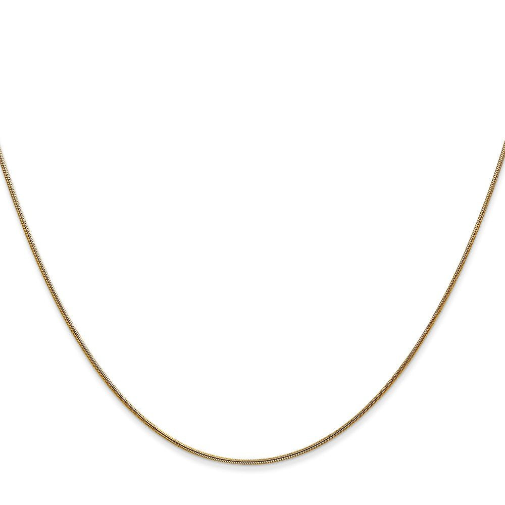 14K 10 Inch .8Mm Round Snake With Lobster Clasp Anklet