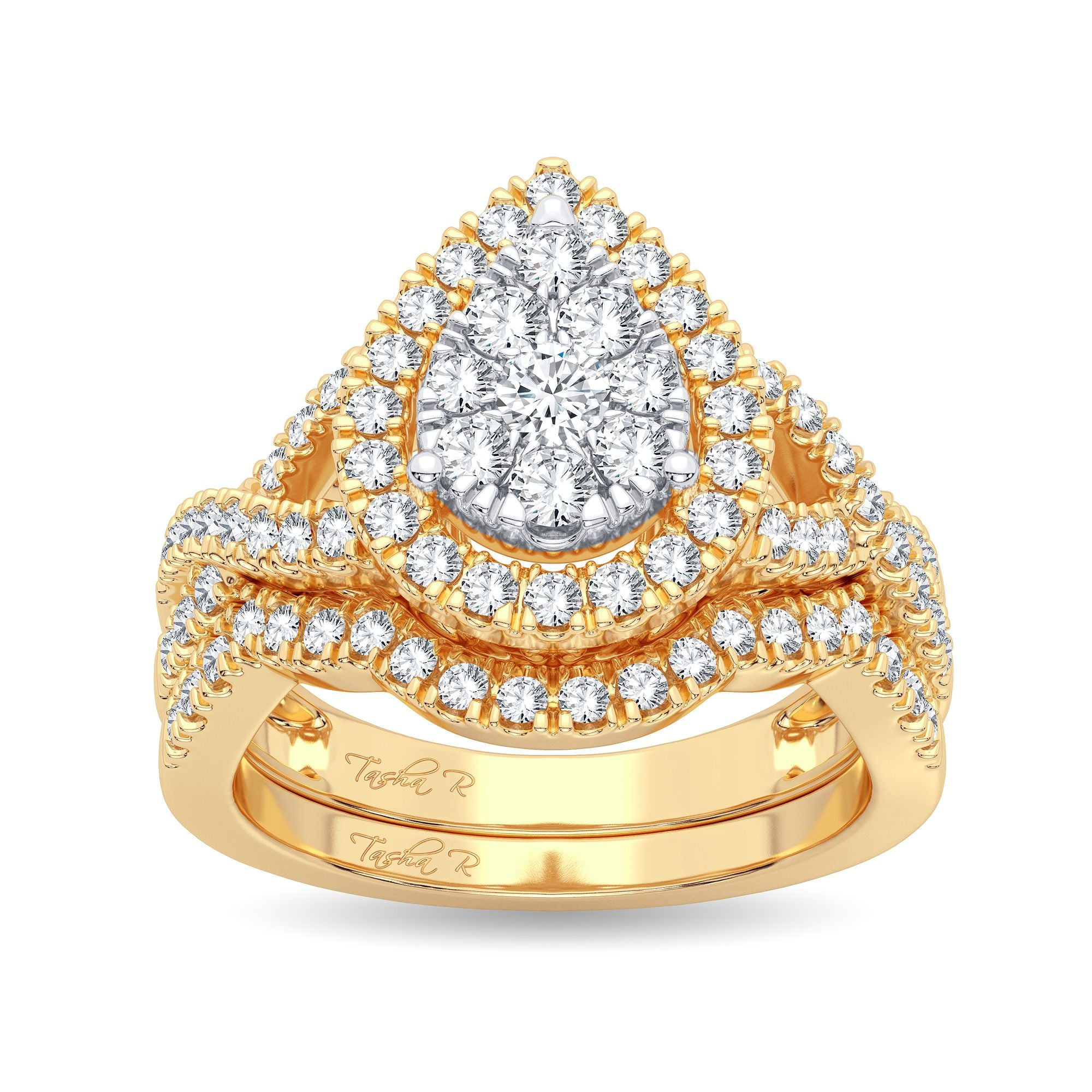 14K Yellow Gold Magnifcnet 1.00Ct Diamond Bridal Ring
