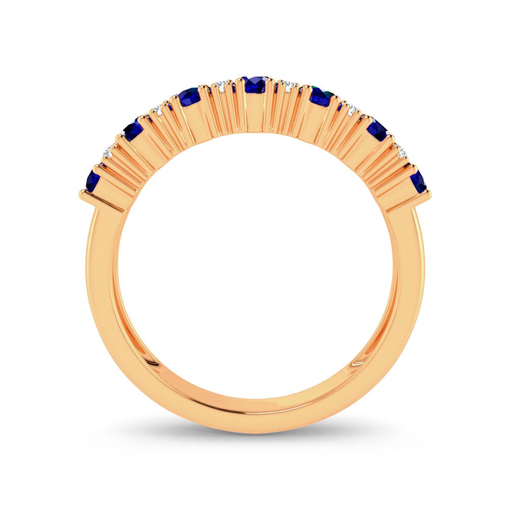 14K Yellow Gold 0.10Ct Diamond Sapphire Ring