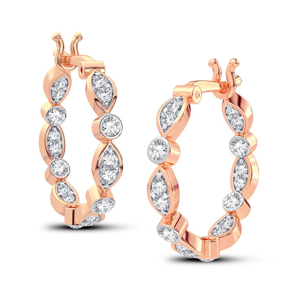 14K Rose Gold Magnifcnet 0.50Ct Diamond Earring