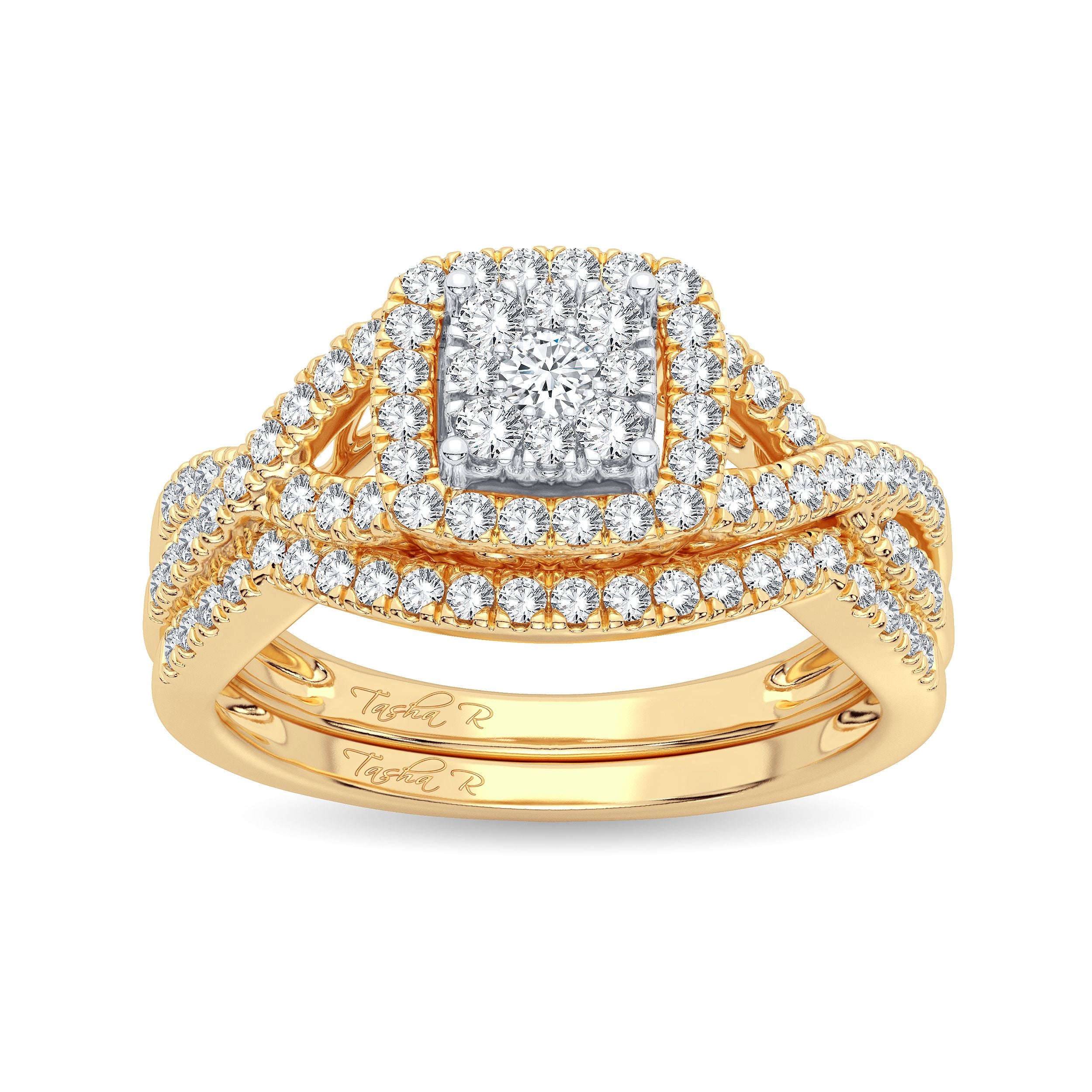 14K Yellow Gold Exquisite 0.50Ct Diamond Bridal Ring