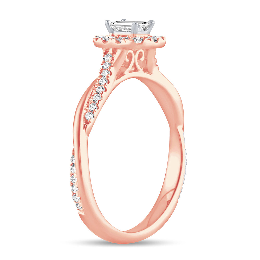 14K Rose Gold Beautiful 0.50Ct Diamond Ring