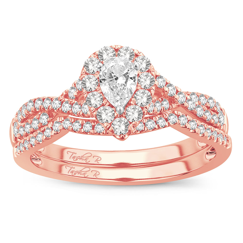 14K Rose Gold Magnifcnet 0.75 Fancy Cut Bridal