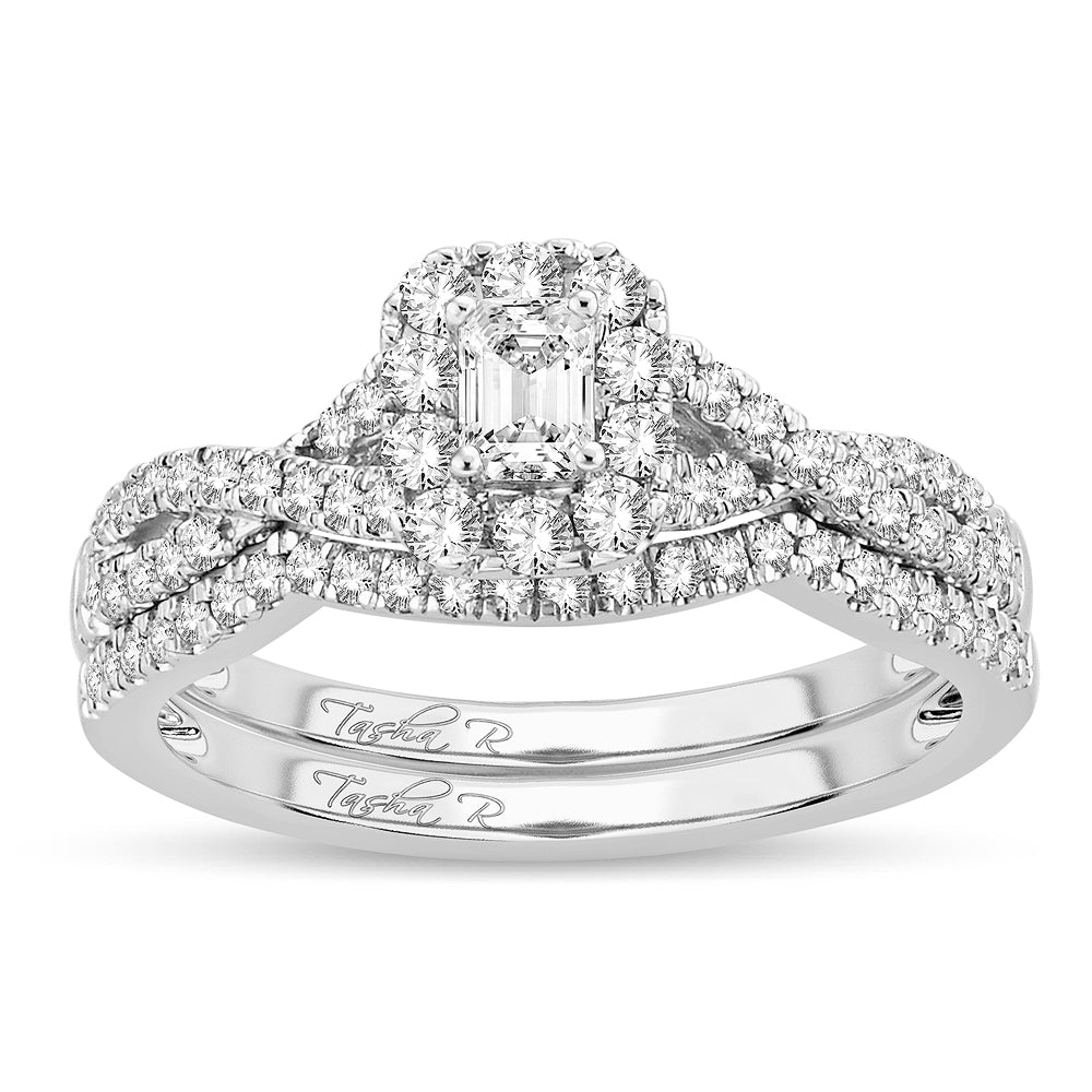 14K White Gold Dazzling 0.75Ct Diamond Bridal Ring