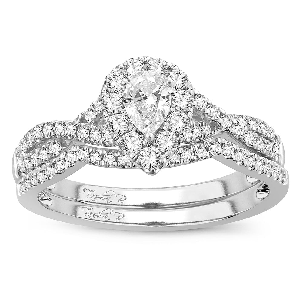 14K White Gold Gorgeous 0.75 Fancy Cut Bridal