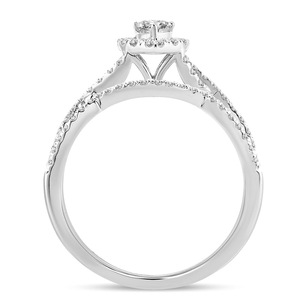 14K White Gold Gorgeous 0.75 Fancy Cut Bridal