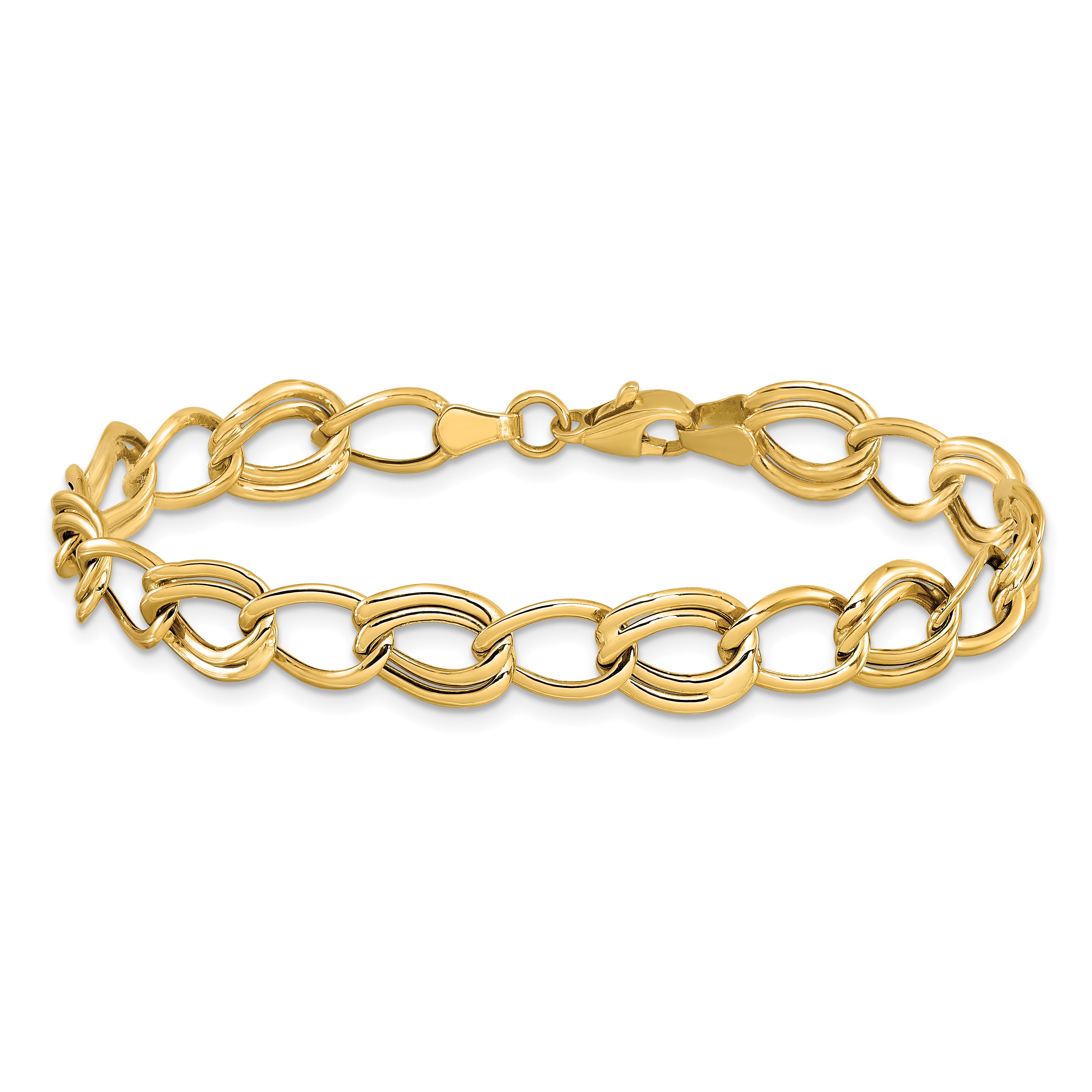 10K Yellow Gold Flat Curb Link Bracelet