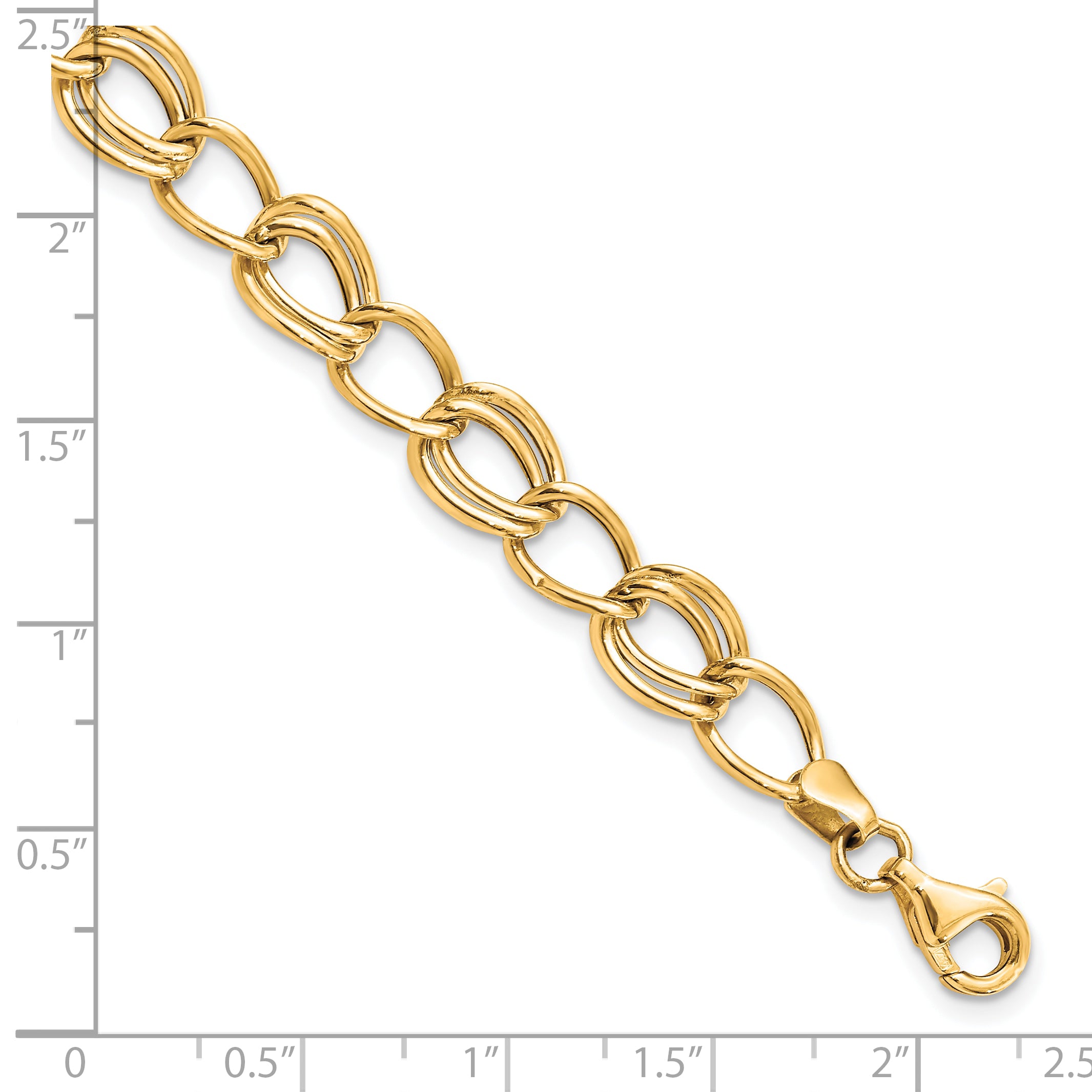 10K Yellow Gold Flat Curb Link Bracelet