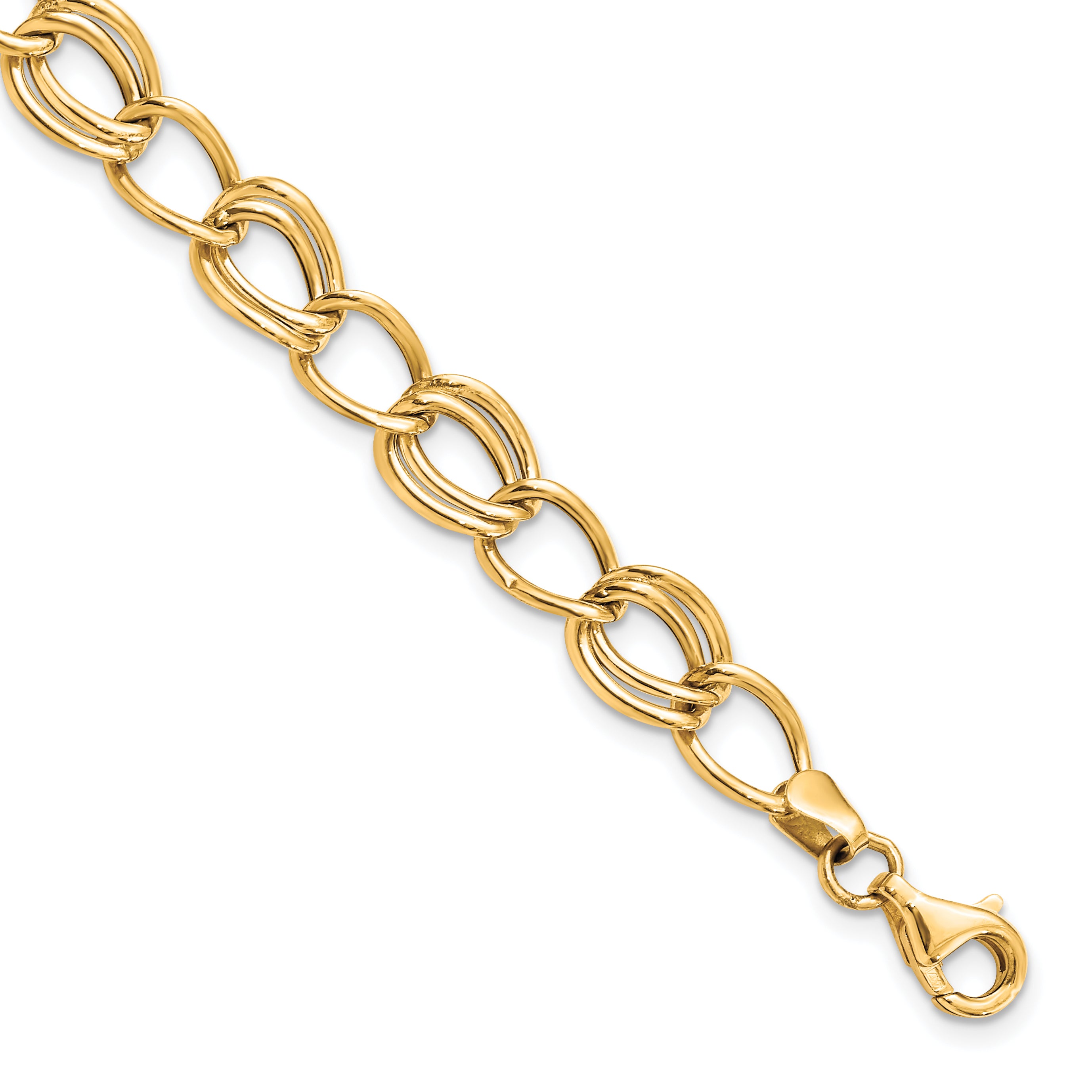 10K Yellow Gold Flat Curb Link Bracelet