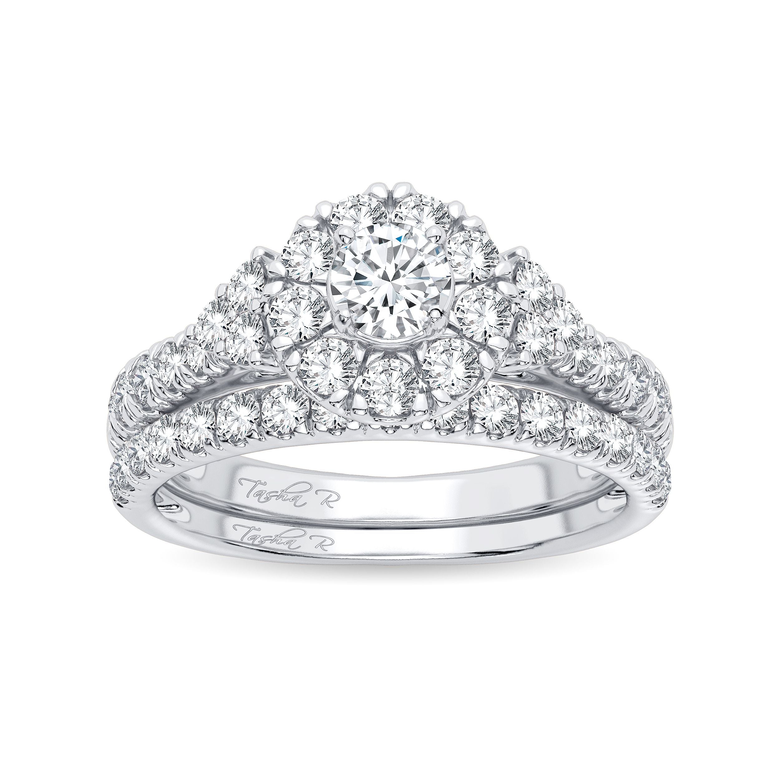 14K White Gold Dazzling 1.00Ct Diamond Bridal Ring