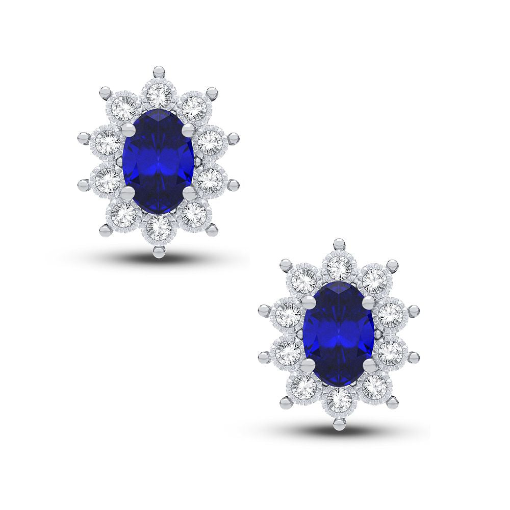 10K White Gold Exquisite 0.08Ct Diamond Earring