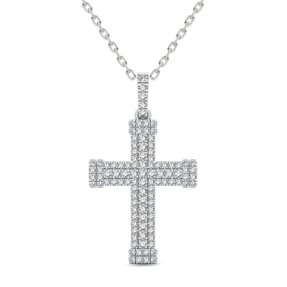 14K White Gold Exquisite 1.00Ct Diamond Pendant