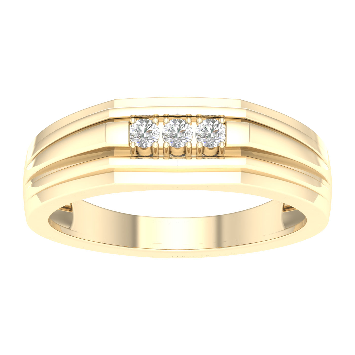 10K Yellow Gold Magnifcnet 0.15Ct Diamond Mens Band
