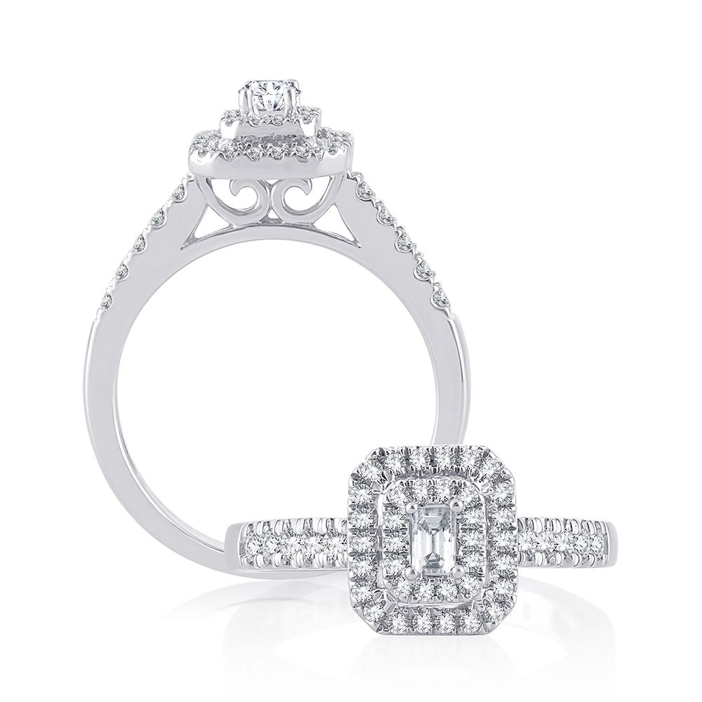 14K White Gold Dazzling 0.52Ct Diamond Ring