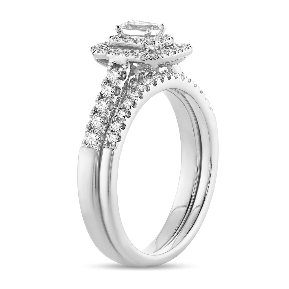 14K White Gold Elegant 0.62Ct Diamond Ring