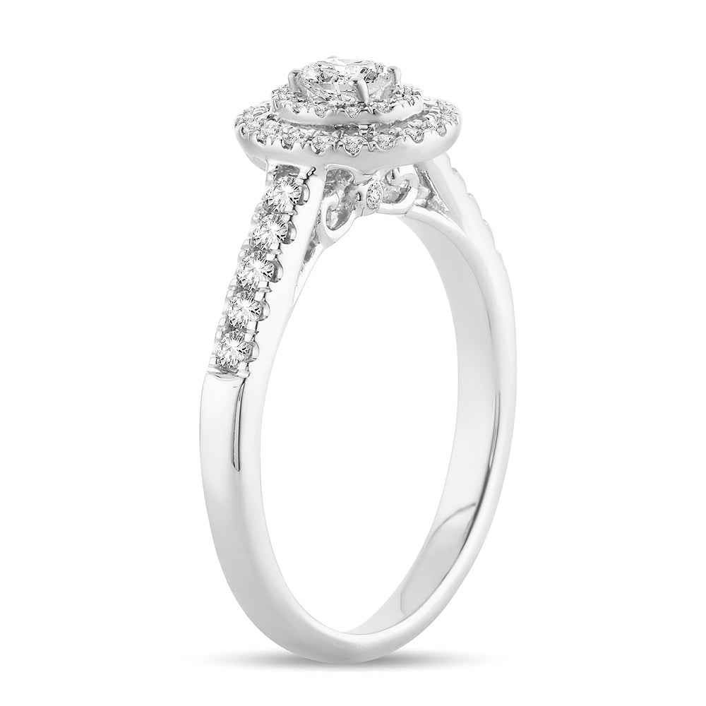 14K White Gold Exquisite 0.51Ct Diamond Ring