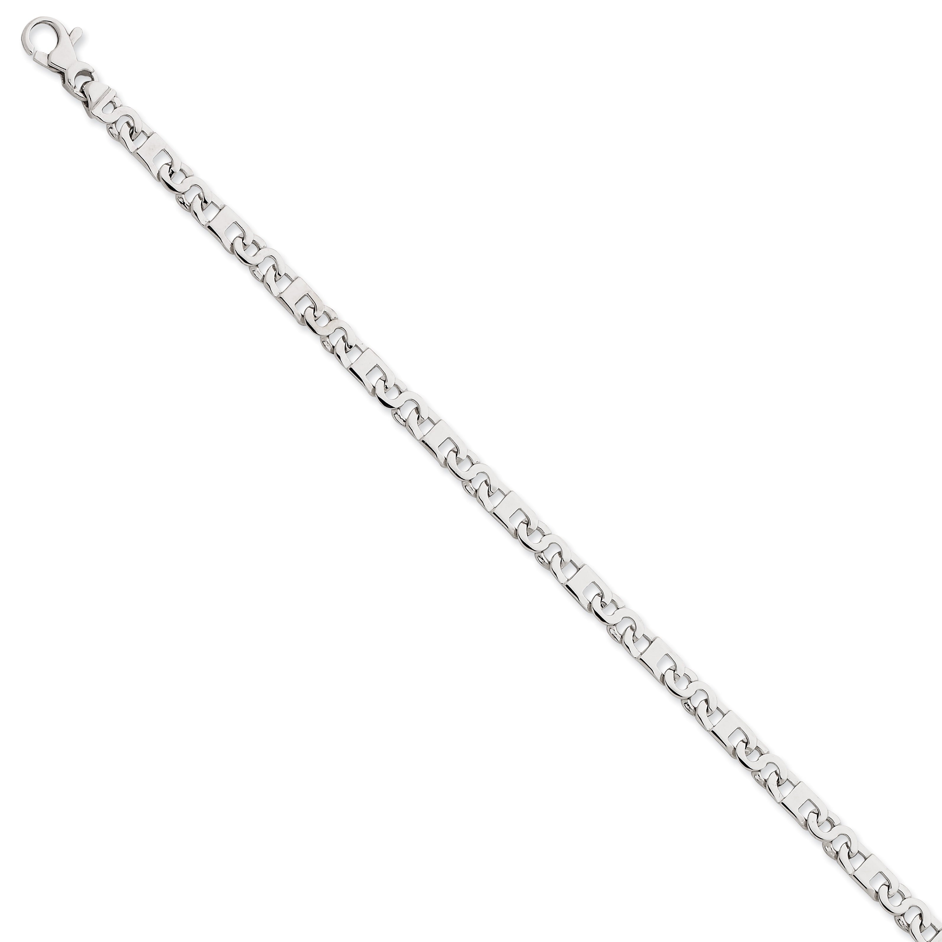 14K White Gold 18 Inch 4.4Mm Hand Polished Fancy Link With Fancy Lobster Clasp Chain