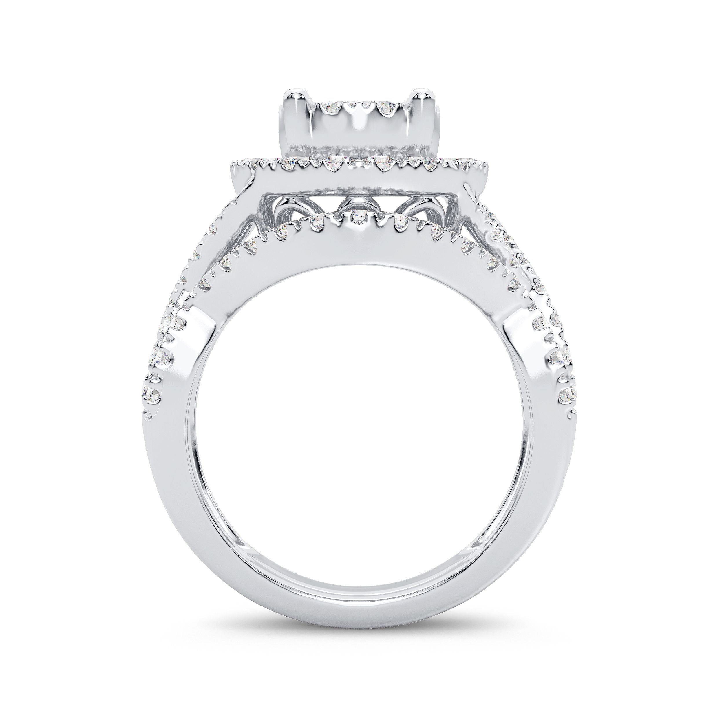 14K White Gold Gorgeous 1.50Ct Diamond Bridal Ring