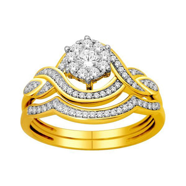 14K Yellow Yellow Gold Diamond Ladies Ring With 0.42 Ct Round Diamonds