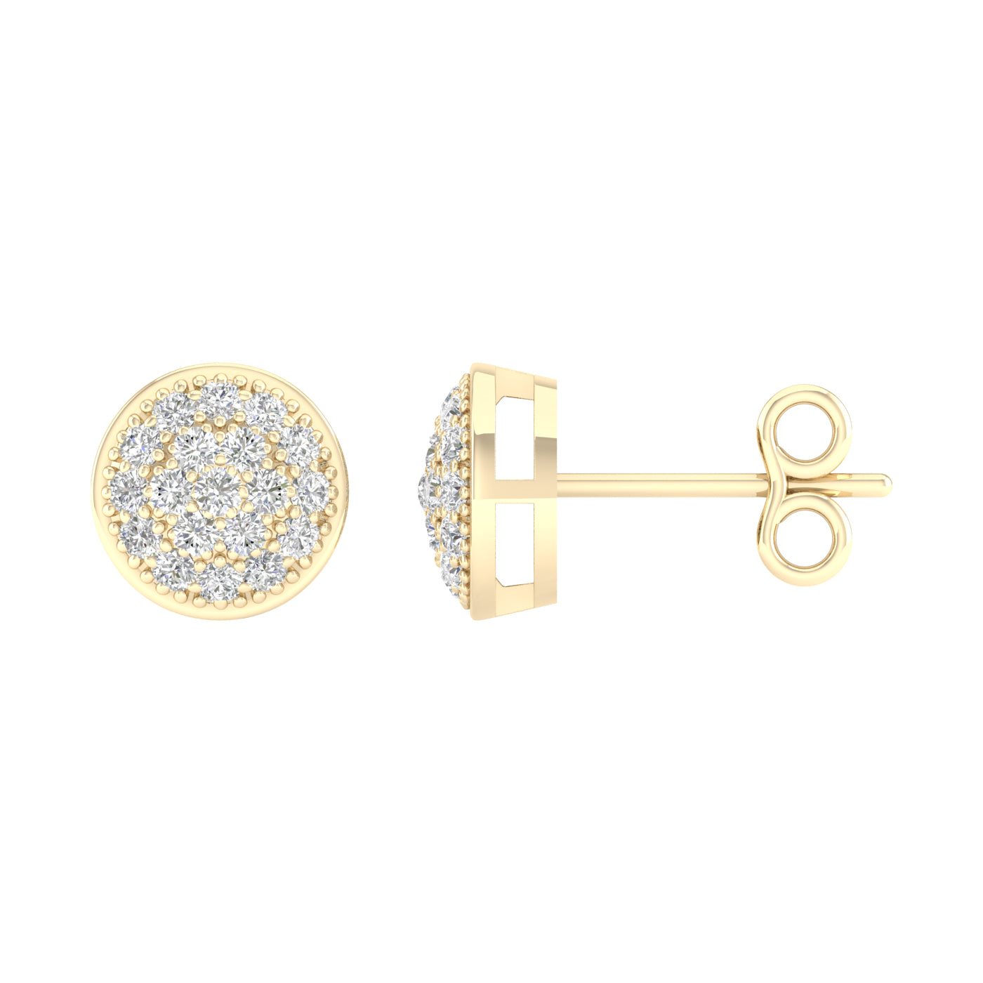 10K Yellow Gold Elegant 0.10Ct Diamond Earring