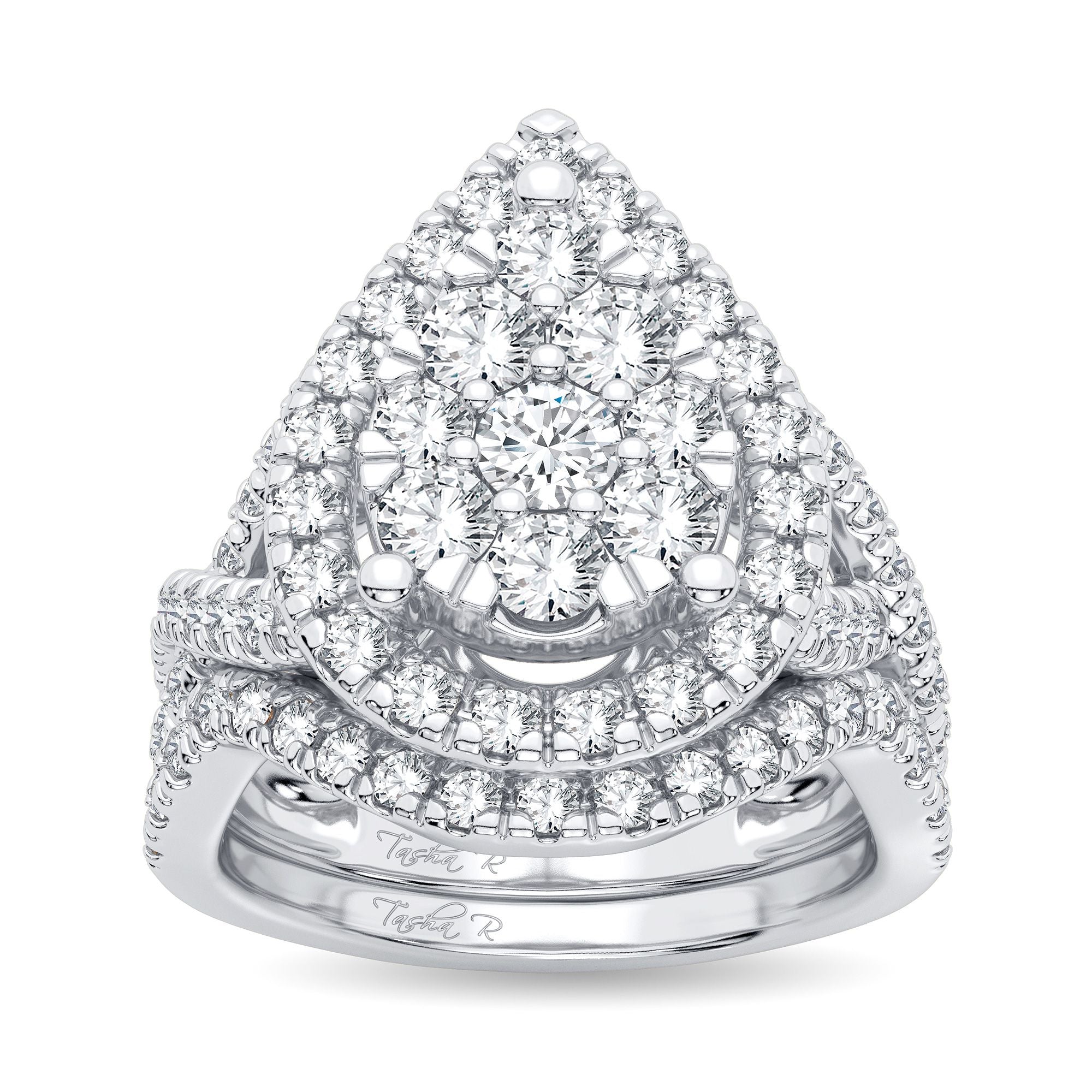 14K White Gold Elegant 2.00Ct Diamond Bridal Ring