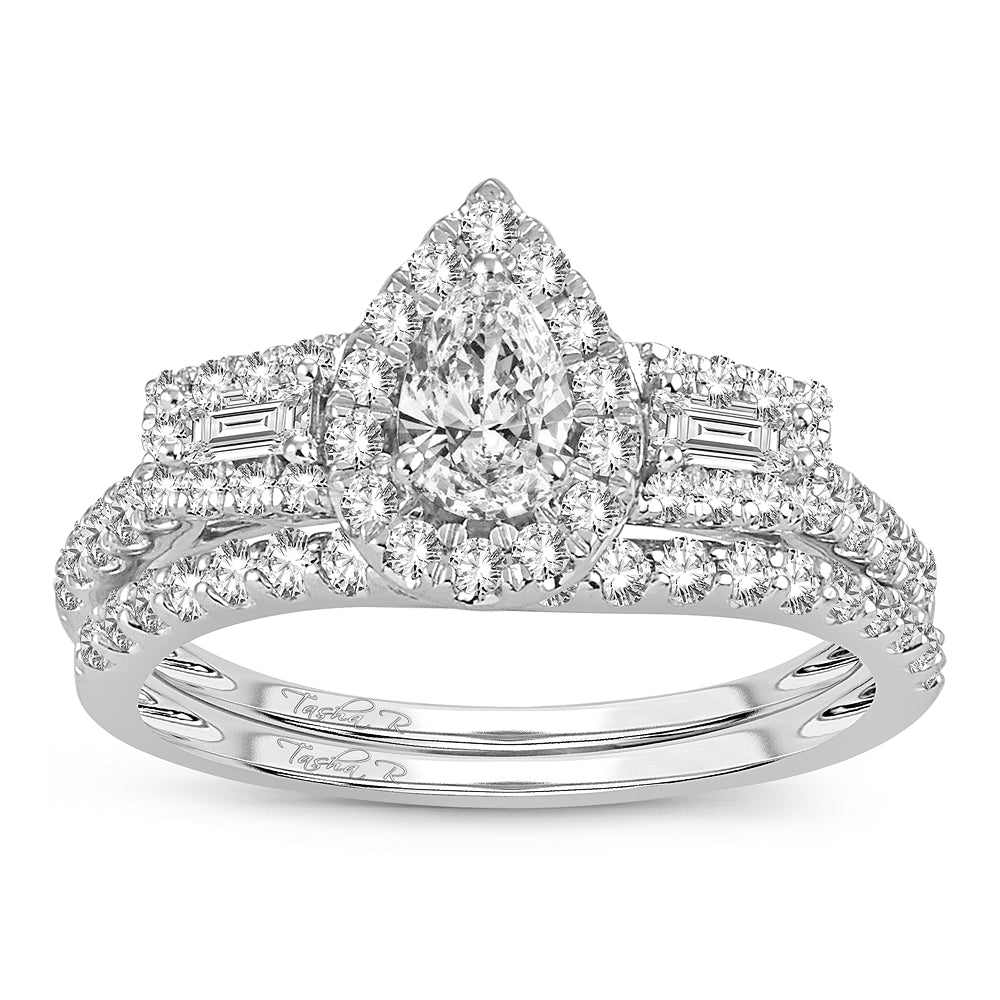 14K White Gold Exquisite 1.00Ct Diamond Bridal Ring