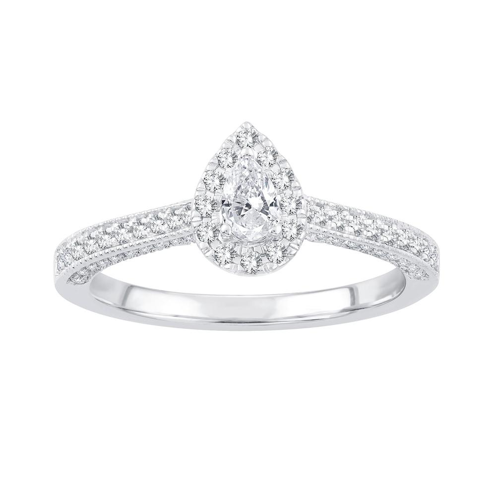 14K White Gold Gorgeous 0.50Ct Diamond Engagement Ring