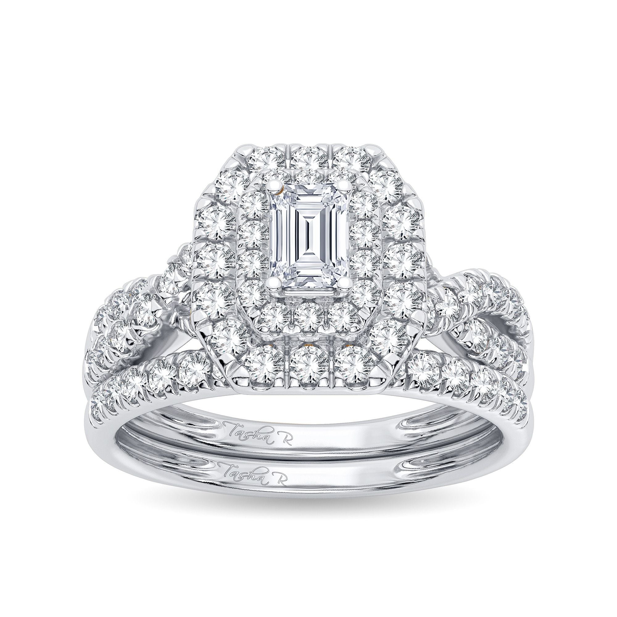 14K White Gold Exquisite 1.00Ct Diamond Bridal Ring